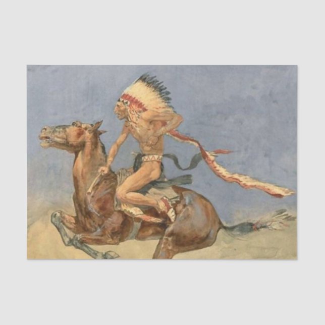Frederic Remington Western Art “Pony War Dance” Tissue Paper (Front)