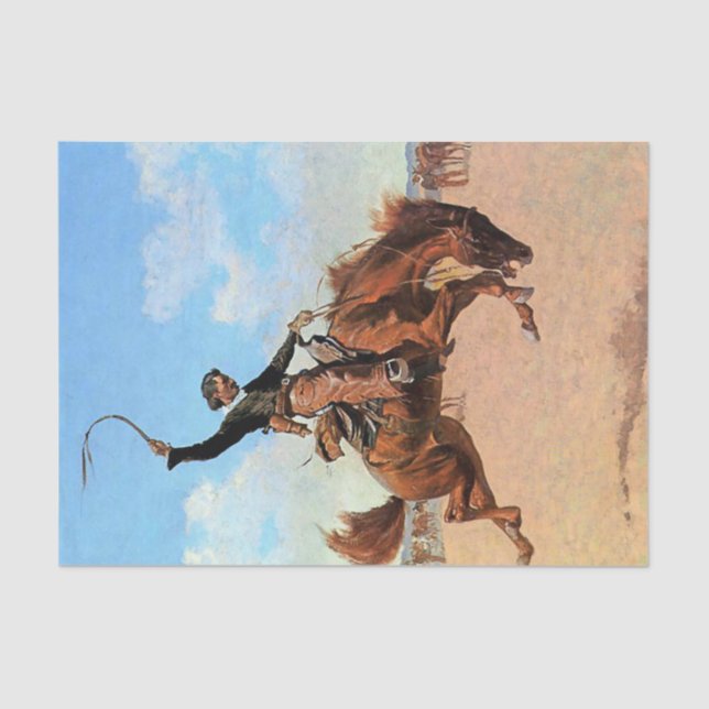 Frederic Remington Western Art “The Buck Jumper” Tissue Paper (Front)