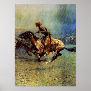 Frederic Remington Western Art “The Stampede” Poster