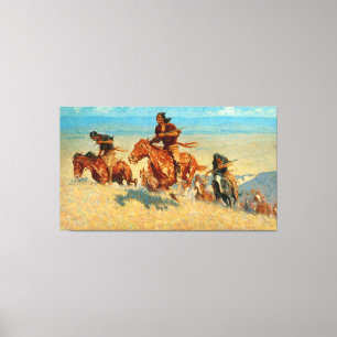 Frederic Remington's The Buffalo Runners (1909) Canvas Print