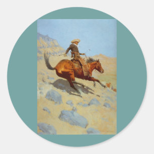 Frederic Remington's The Cowboy (1902) Classic Round Sticker