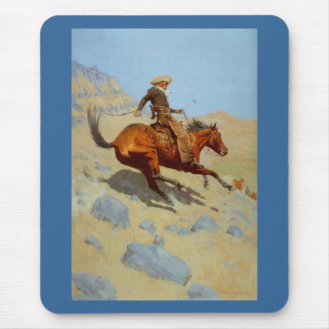 Frederic Remington's The Cowboy (1902) Mouse Mat (Front)