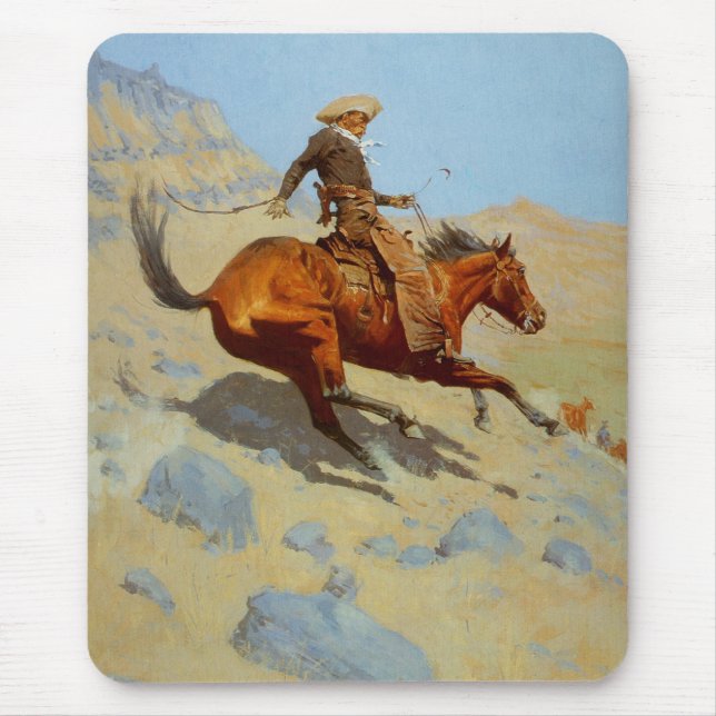 Frederic Remington's The Cowboy (1902) Mouse Mat (Front)