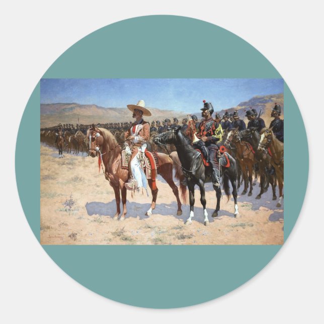 Frederic Remington's The Mexican Major (1889) Classic Round Sticker (Front)