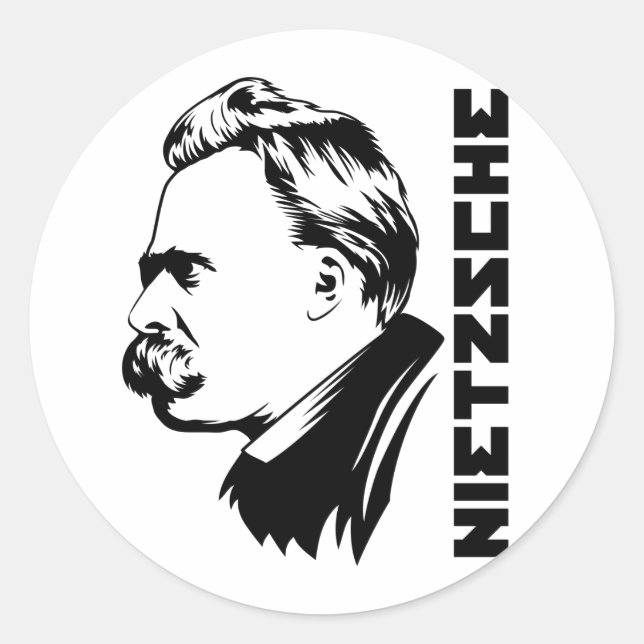 Frederich Nietzsche Portrait Sticker (Front)