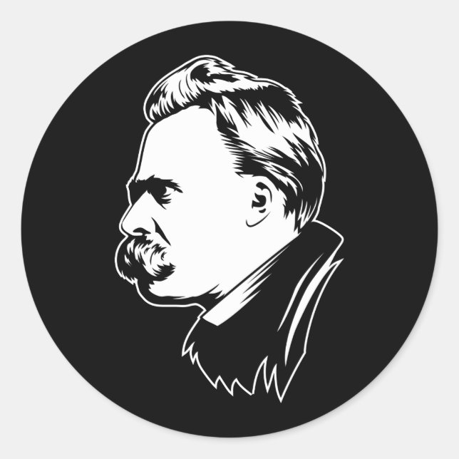Frederich Nietzsche Portrait Sticker (Front)