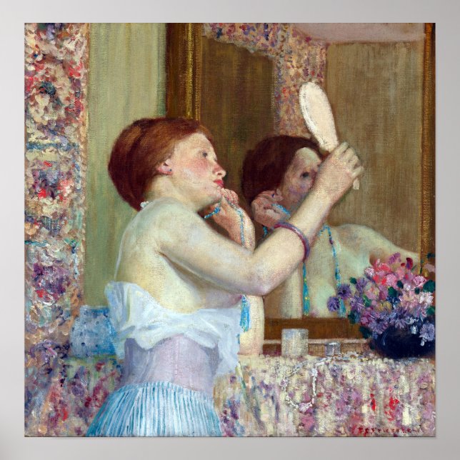 Frederick Carl Frieseke Woman with a Mirror Poster (Front)