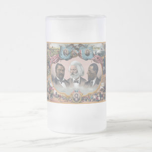 Frederick Douglass & Black Civil Rights Heroes Fro Frosted Glass Beer Mug