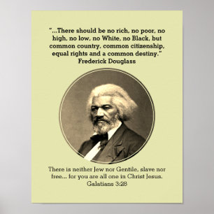 FREDERICK DOUGLASS No Rich No Poor Custom CREAM Poster