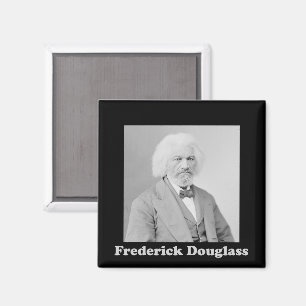 Frederick Douglass Portrait Black and White Photo Magnet