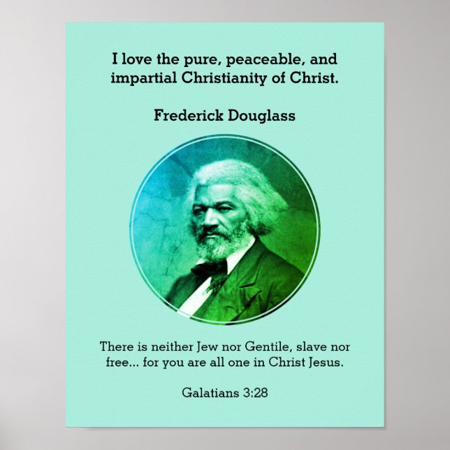FREDERICK DOUGLASS Quote Custom Scripture BLUE Poster (Front)
