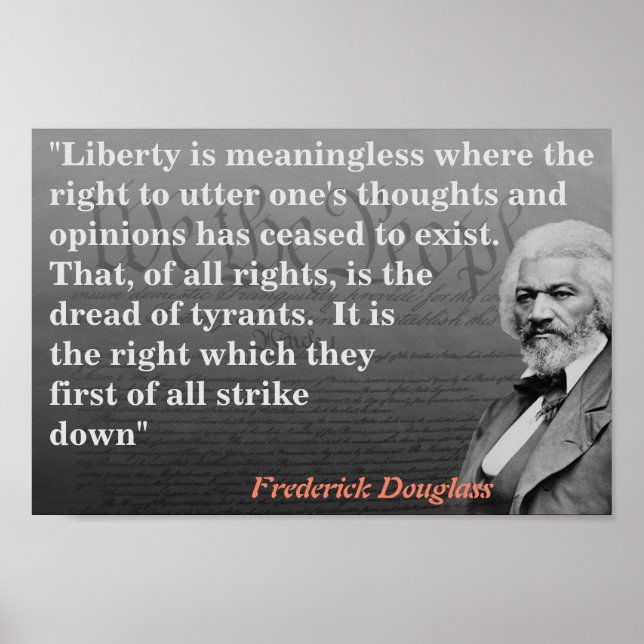 Frederick Douglass Quote On Freedom Of Speech Post Poster (Front)