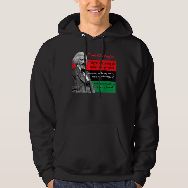 Frederick Douglass Quotes Pan African Flag Black H Hoodie (Front)