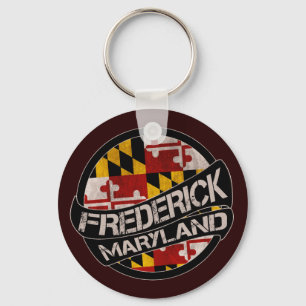 Frederick Maryland flag grunge keychain