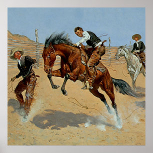 Frederick Remington Western Art “Turn Him Loose” Poster