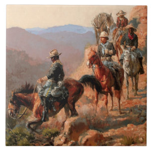 Frederick Remington “With the 10th Cavalry" Tile