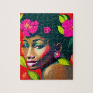 Fredericka Abstract African American Woman Jigsaw Puzzle