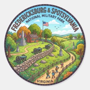 Fredericksburg & Spotsylvania National Military Pa Classic Round Sticker