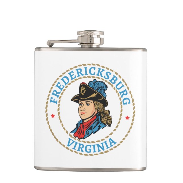 Fredericksburg Virginia Colonial Hip Flask (Front)