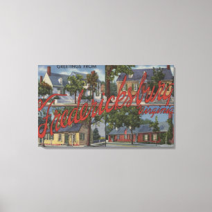 Fredericksburg, Virginia - Large Letter Scenes Canvas Print
