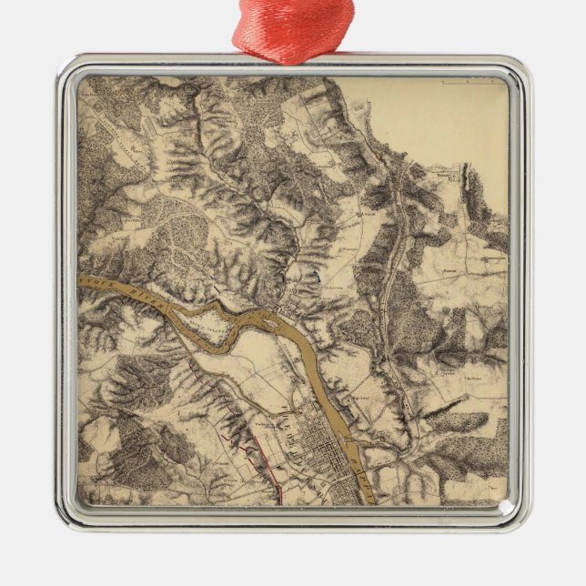 Fredericksburg, Virginia Metal Tree Decoration (Front)