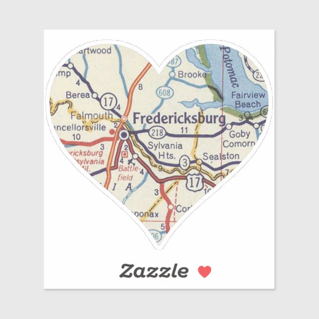 Fredericksburg Virginia Vintage Map (Sheet)