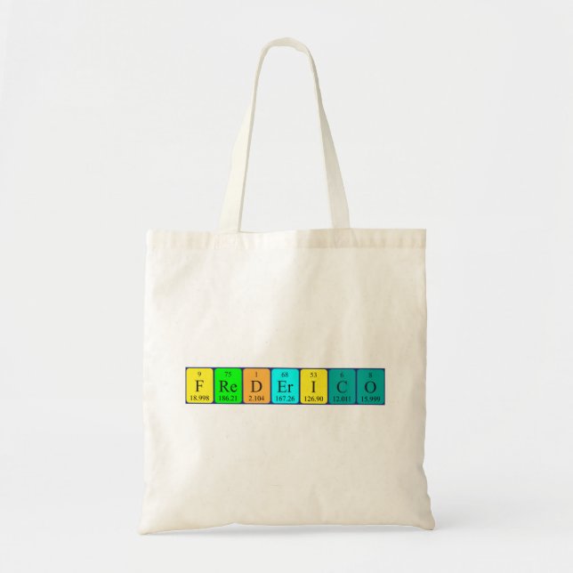 Frederico periodic table name tote bag (Front)