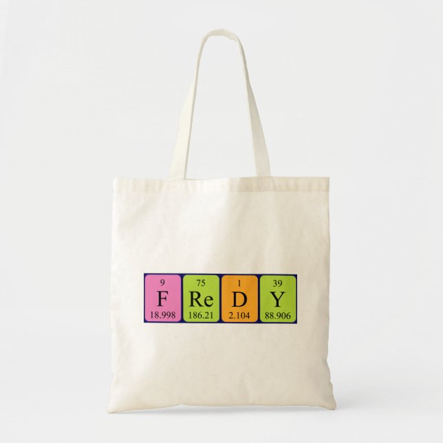 Fredy periodic table name tote bag (Front)