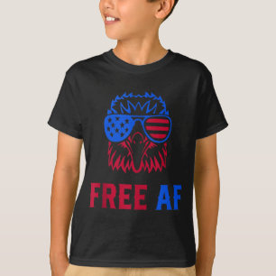 FREE AF USA American Flag Patriotic Eagle 4th July T-Shirt
