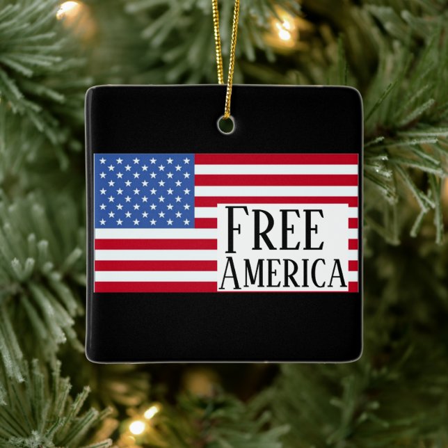 Free America Ceramic Ornament (Tree)