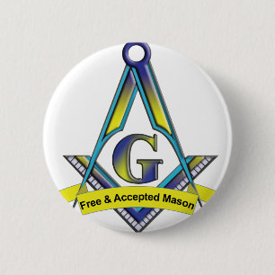 Free and Accepted Masons 6 Cm Round Badge