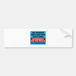 Free and Fair Elections Bumper Sticker