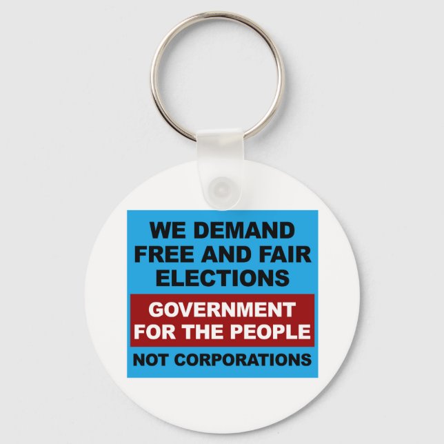 Free and Fair Elections Key Ring (Front)