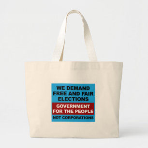 Free and Fair Elections Large Tote Bag