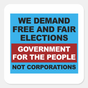 Free and Fair Elections Square Sticker