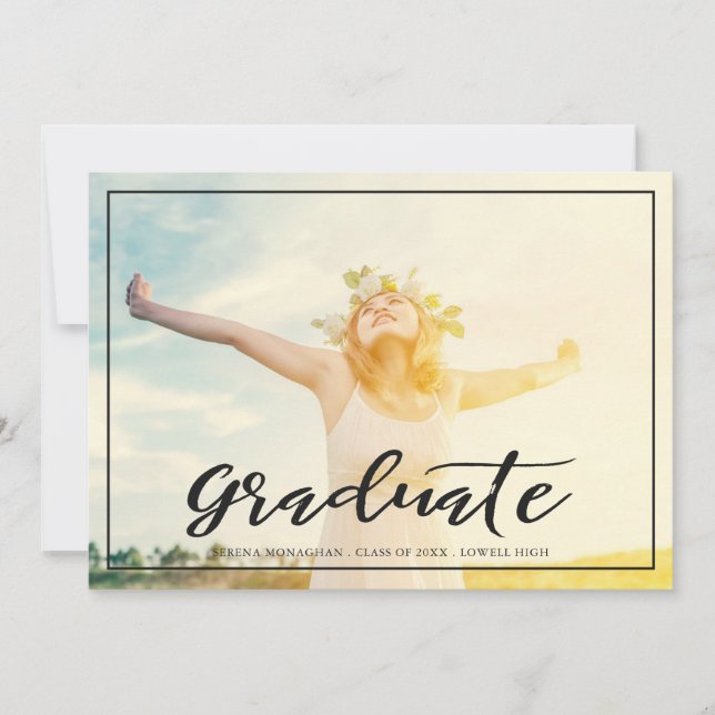 Free and Focused | Graduation Announcement | Dark (Front)