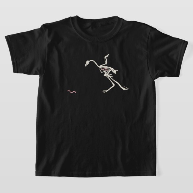 Free and Happy Chicken Skeletal T-Shirt (Laydown)