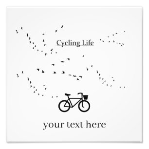 Free as a Bird Cycling Life Black and White Art Photo Print