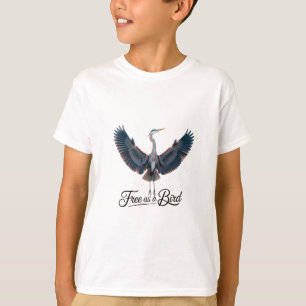 Free as a Bird - Majestic Blue Heron in Flight Ins T-Shirt
