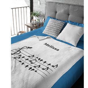 Free as a bird, song birds acting as musical notes fleece blanket
