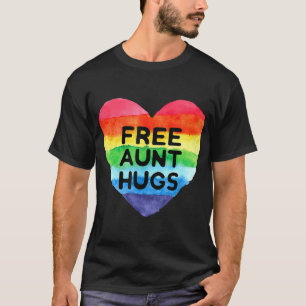 Free Aunt Hugs LGBT Flag Pride Awareness Month Rai T-Shirt