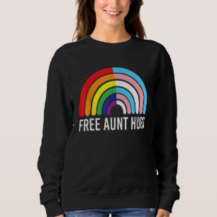 Free Aunt Hugs Rainbow Transgender Flag LGBTQ Gay Sweatshirt