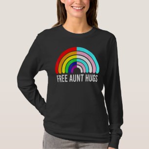 Free Aunt Hugs Rainbow Transgender Flag Lgbtq Gay T-Shirt