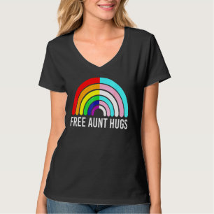 Free Aunt Hugs Rainbow Transgender Flag Lgbtq Gay T-Shirt