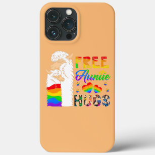 Free Auntie Hugs Two Llamas Proud LGBT Supporter Case-Mate iPhone Case