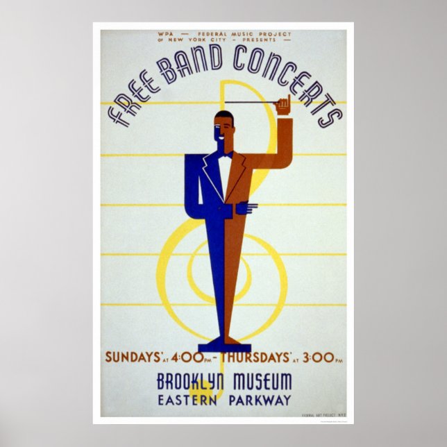 Free Band Concerts 1941 WPA Poster (Front)