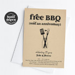 Free BBQ Funny Anniversary Party Invitation<br><div class="desc">Free BBQ (and an anniversary). Enjoy a fun anniversary party invitation that puts the spotlight on... bbq! Include text to use the design for a surprise party, if desired. You can use the invite for any anniversary -- 5th, 10th, 20th, 25th, 30th, 40th, 50th, 60th, etc. Artwork is hand drawn....</div>