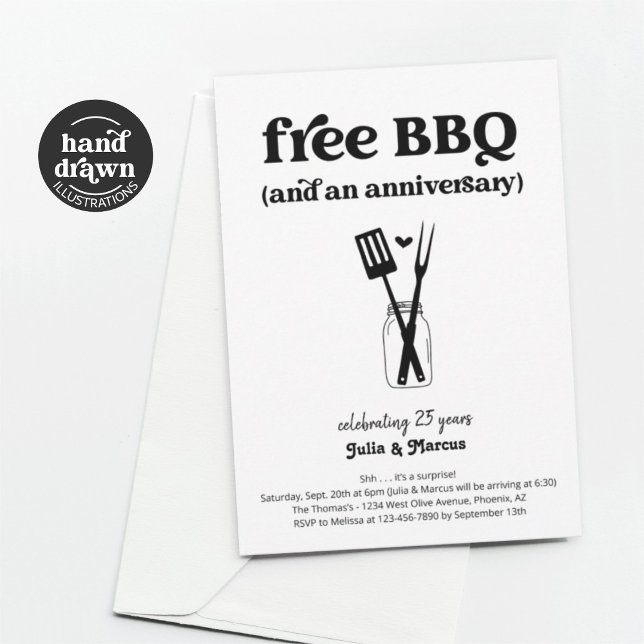 Free BBQ Funny Anniversary Party Invitation (Creator Uploaded)