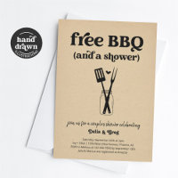 Free BBQ Funny Couple's Shower Invitation