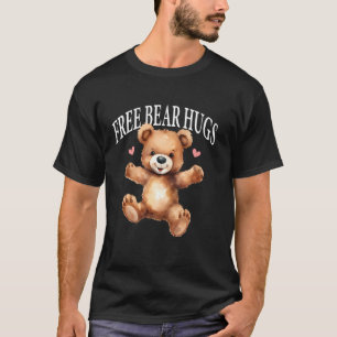 Free Bear Hugs Cute Teddy Bear Mini Heart T-Shirt